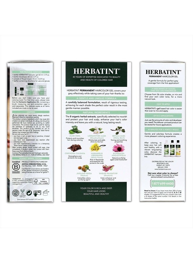 Herbatint Permanent Haircolor Gel, 7D Golden Blonde, Alcohol Free, Vegan, 100% Grey Coverage - 4.56 oz - Image 2