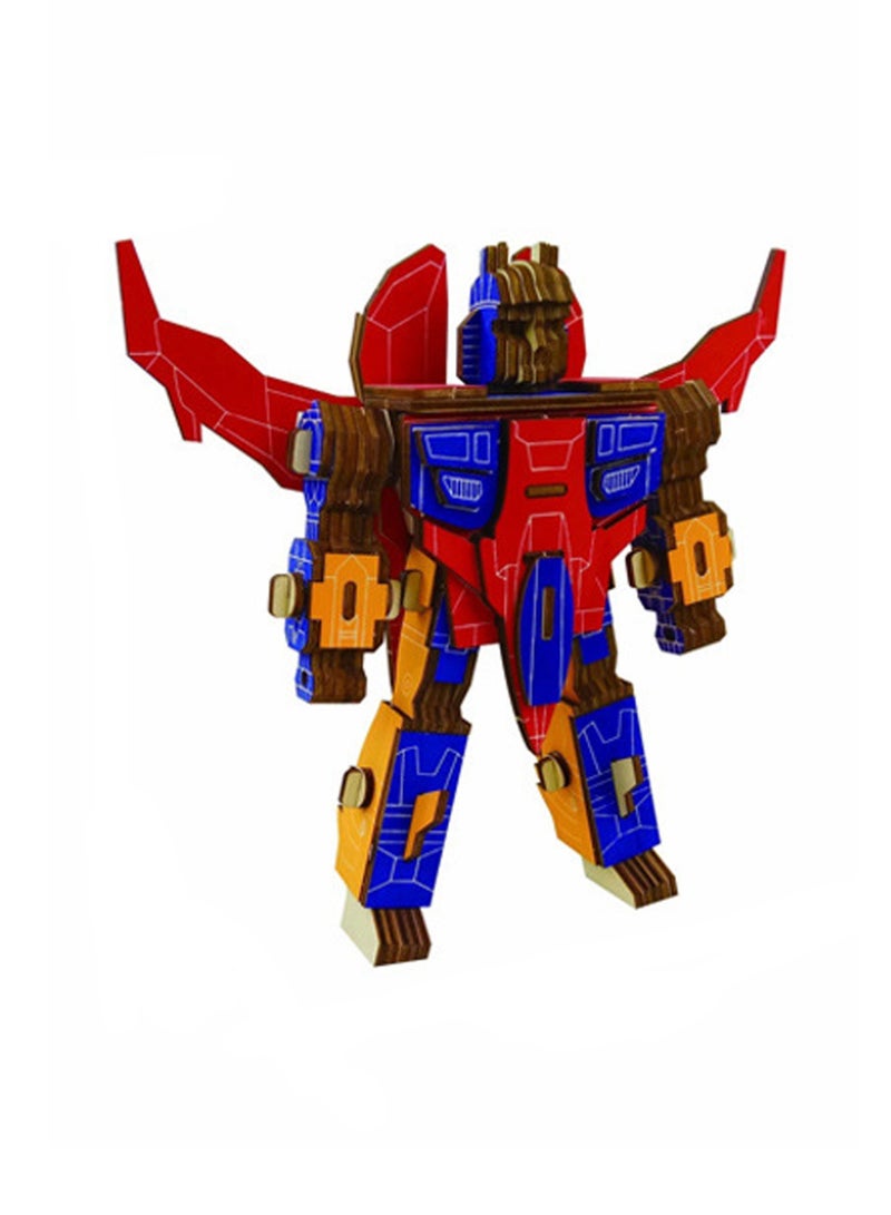 Children's Educational Toy Laser Wooden 3D Assembly Model Robot(Dyed Red Spider 97Pcs) - Image 1