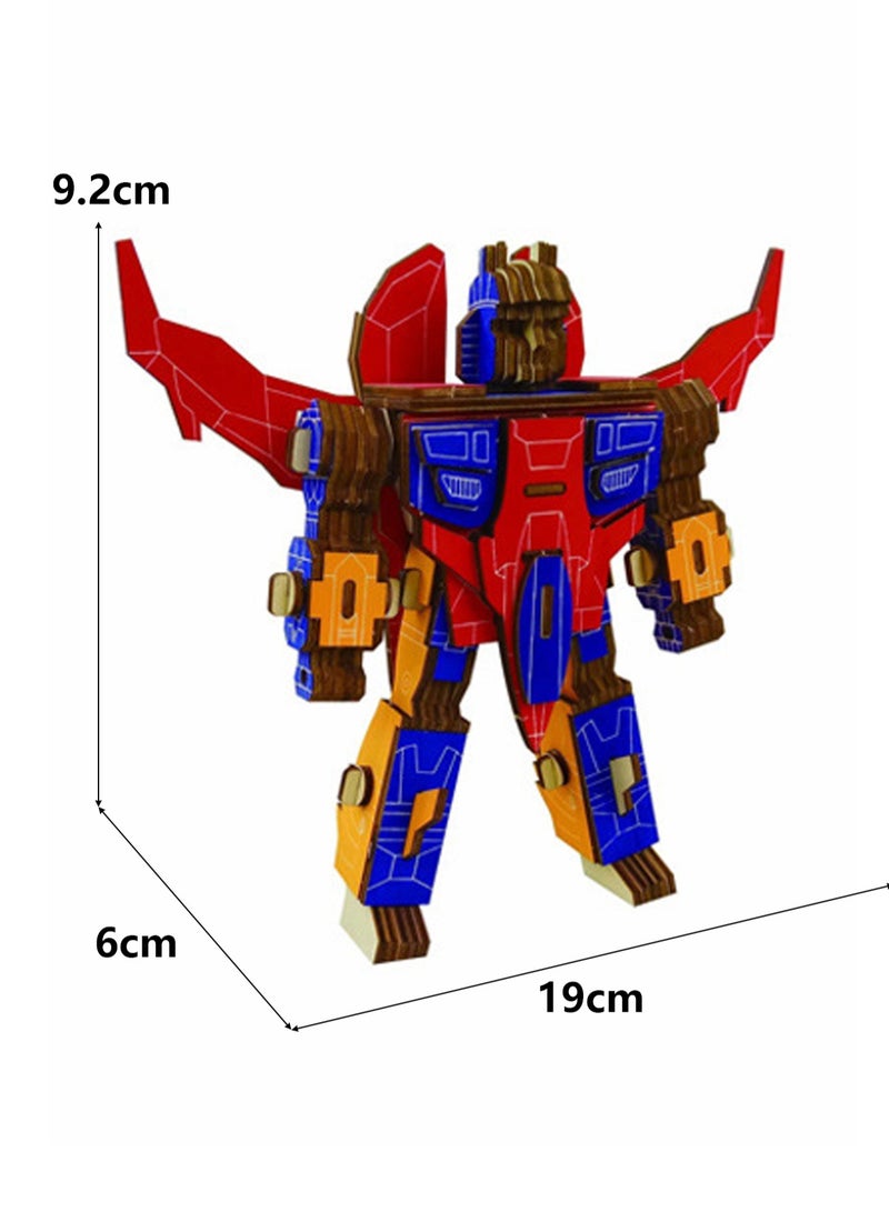 Children's Educational Toy Laser Wooden 3D Assembly Model Robot(Dyed Red Spider 97Pcs) - Image 2