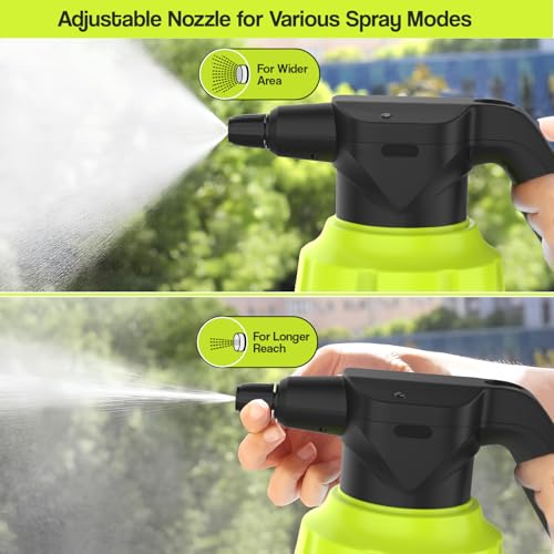 ORILEY Electric Spray Bottle Automatic Power Water Sprayer Portable Rechargeable Lawn Mister with Adjustable Nozzle Handheld Watering Can for Indoor Outdoor Plants Gardening (2L, Random Color) - Image 5