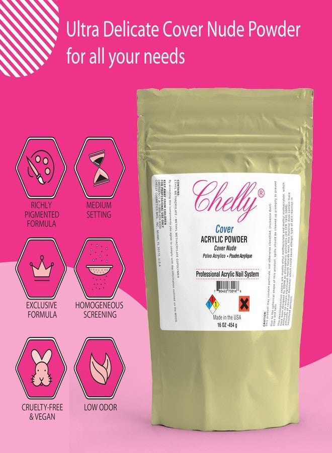 Chelly Superior Sculpting COVER Acrylic Powder Professional Acrylic Nail System Beige Pink Nude 16 oz 454 g (Cover Nude) - Image 2