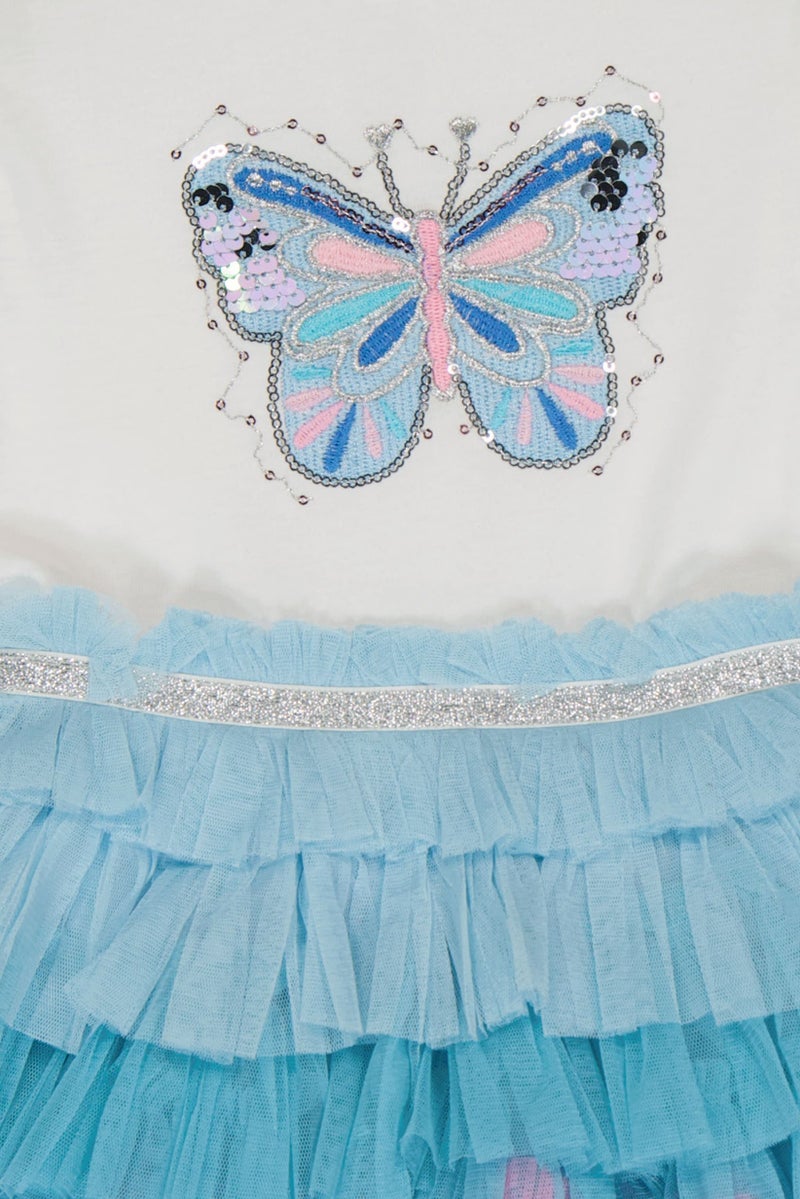 MISS Toddlers Girl Embroidered Dress, Multicolor - Image 2