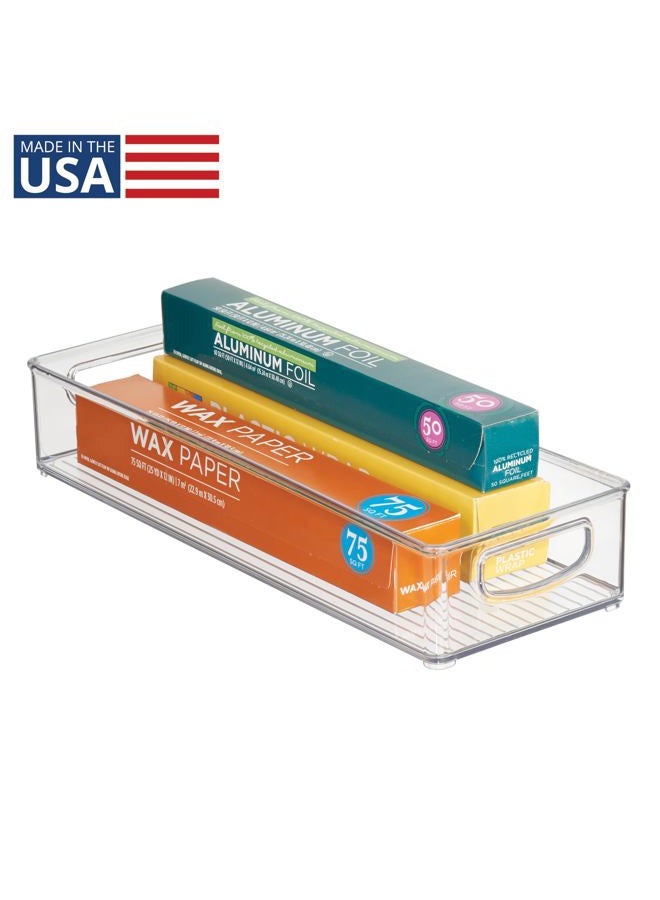InterDesign Home Kitchen Organizer Bin for Pantry, Refrigerator, Freezer & Storage Cabinet 16" x 6" 3", Clear - Image 2