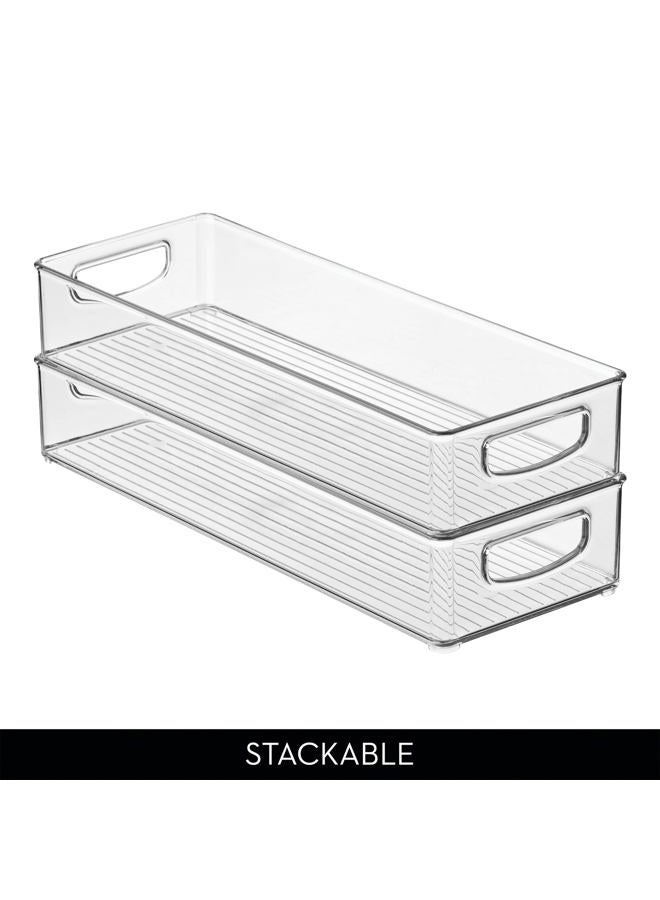 InterDesign Home Kitchen Organizer Bin for Pantry, Refrigerator, Freezer & Storage Cabinet 16" x 6" 3", Clear - Image 5