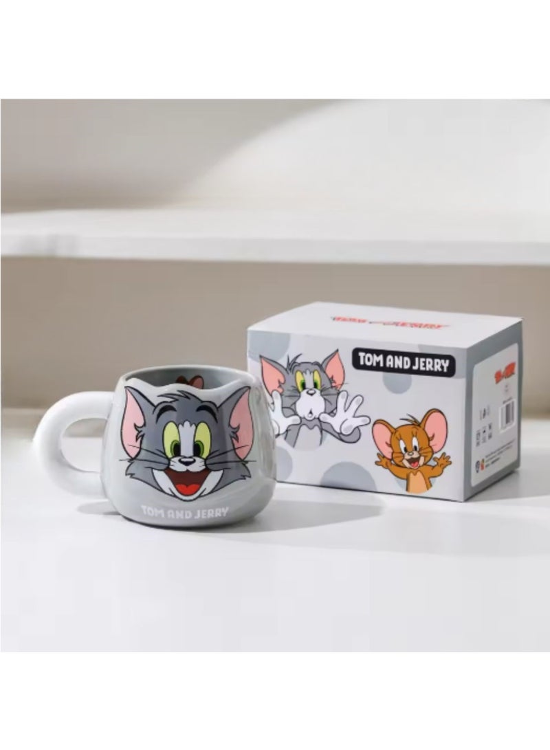 Warner Bros Tom & Jerry Ceramic Mug – 3D Character Design Coffee Cup 450ml with Gift Box | Cartoon Collectible for Kids & Adults | Cute Novelty Tea & Milk Mug (Tom) - Image 1