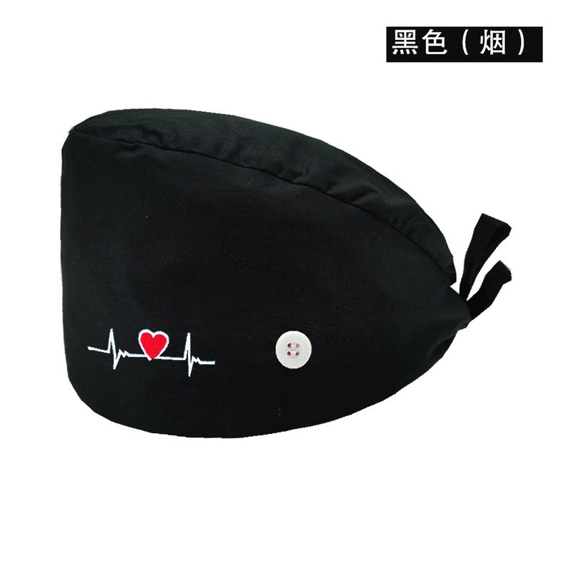 Solid Color Cotton Surgical Cap Embroidery Nurse Work Dust Hat Snow cyan (no embroidery) Snow cyan (no embroidery)
