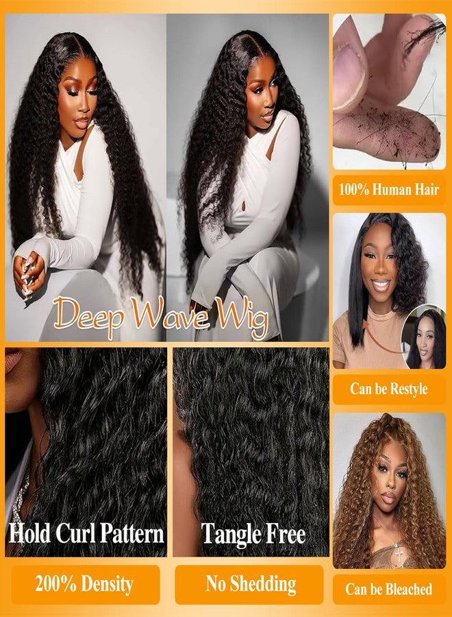 QTHAIR 18A 13x6 Deep Wave Lace Front Wigs Human Hair 18" Deep Curly Human Hair Wigs 180% Density Deep Wavy Wig Pre Plucked 13x6 Hd Lace Front Wigs Human Hair - Image 5