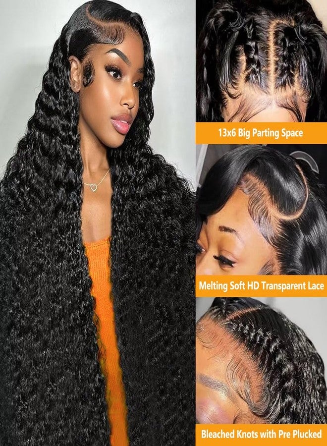 QTHAIR 18A 13x6 Deep Wave Lace Front Wigs Human Hair 18" Deep Curly Human Hair Wigs 180% Density Deep Wavy Wig Pre Plucked 13x6 Hd Lace Front Wigs Human Hair - Image 2