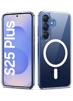 Generic for Samsung Galaxy S25 Plus Clear Case Compatible with MagSafe, Crystal Clear Slim Fit Thin Transparent TPU+PC Rugged Bumper Cover Built-in Magnetic Ring Heavy Duty Shockproof (Clear)  - Image 1