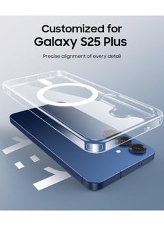 Generic for Samsung Galaxy S25 Plus Clear Case Compatible with MagSafe, Crystal Clear Slim Fit Thin Transparent TPU+PC Rugged Bumper Cover Built-in Magnetic Ring Heavy Duty Shockproof (Clear)  - Image 4