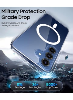 Generic for Samsung Galaxy S25 Plus Clear Case Compatible with MagSafe, Crystal Clear Slim Fit Thin Transparent TPU+PC Rugged Bumper Cover Built-in Magnetic Ring Heavy Duty Shockproof (Clear)  - Image 2