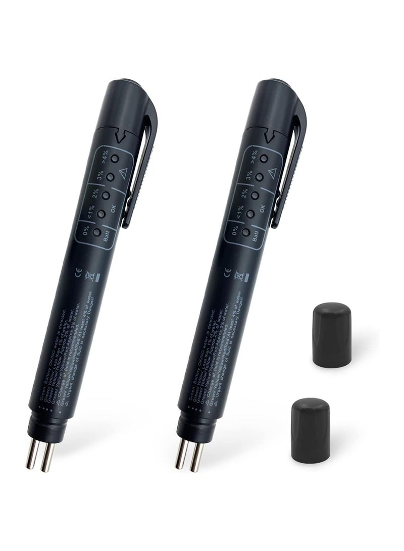 Generic 2PCS Brake Fluid Liquid Tester Pen Hydraulic Fluid Liquid Oil Moisture Analyzer Car Diagnostic Testing Tool Brake Fluid Liquid Tester Pen with 5 LED Indicators  - Image 1