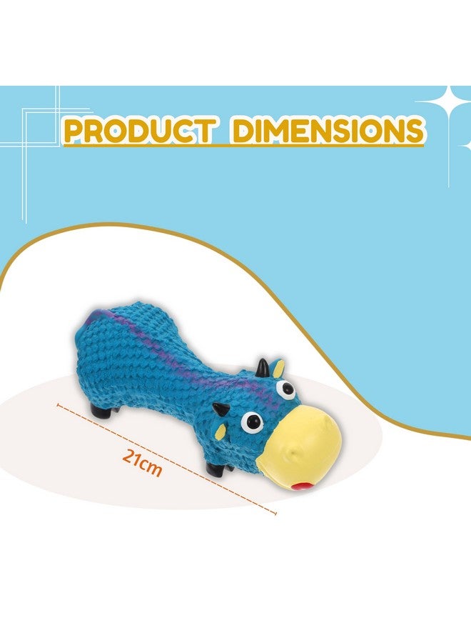 Dog Squeaky Latex Rubber Toy - (Blue Cow) | For Small Dogs & Puppies | Cotton Filled, Durable, Soft, Animal Design, Chew Safe Play Toy | Reduce Separation Anxiety (Size: 21Cm) - Image 2