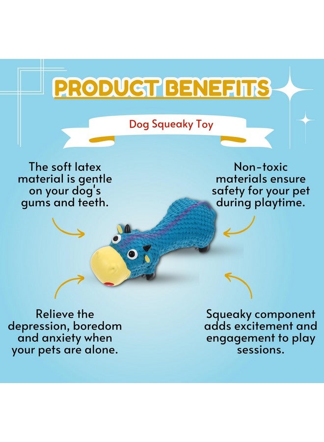 Dog Squeaky Latex Rubber Toy - (Blue Cow) | For Small Dogs & Puppies | Cotton Filled, Durable, Soft, Animal Design, Chew Safe Play Toy | Reduce Separation Anxiety (Size: 21Cm) - Image 5