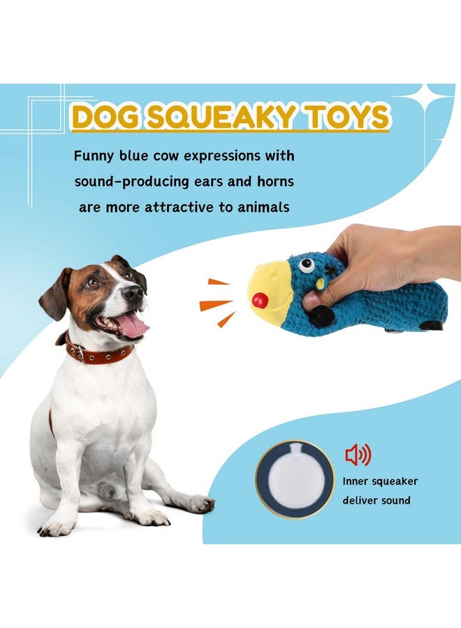 Dog Squeaky Latex Rubber Toy - (Blue Cow) | For Small Dogs & Puppies | Cotton Filled, Durable, Soft, Animal Design, Chew Safe Play Toy | Reduce Separation Anxiety (Size: 21Cm) - Image 4