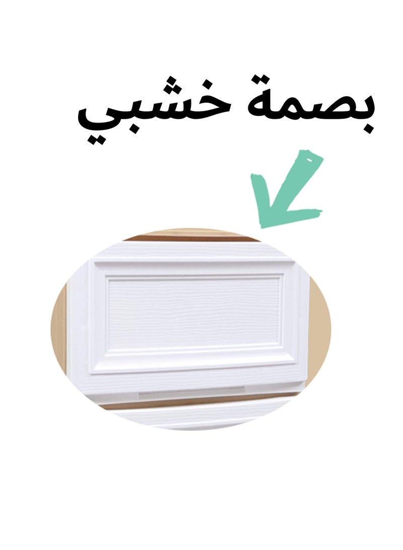 كونسيبت هوم درج تخزين من 5 طبقات خزانة تصميم خشبي أبيض/بيج  42x104x34 سم - Image 5