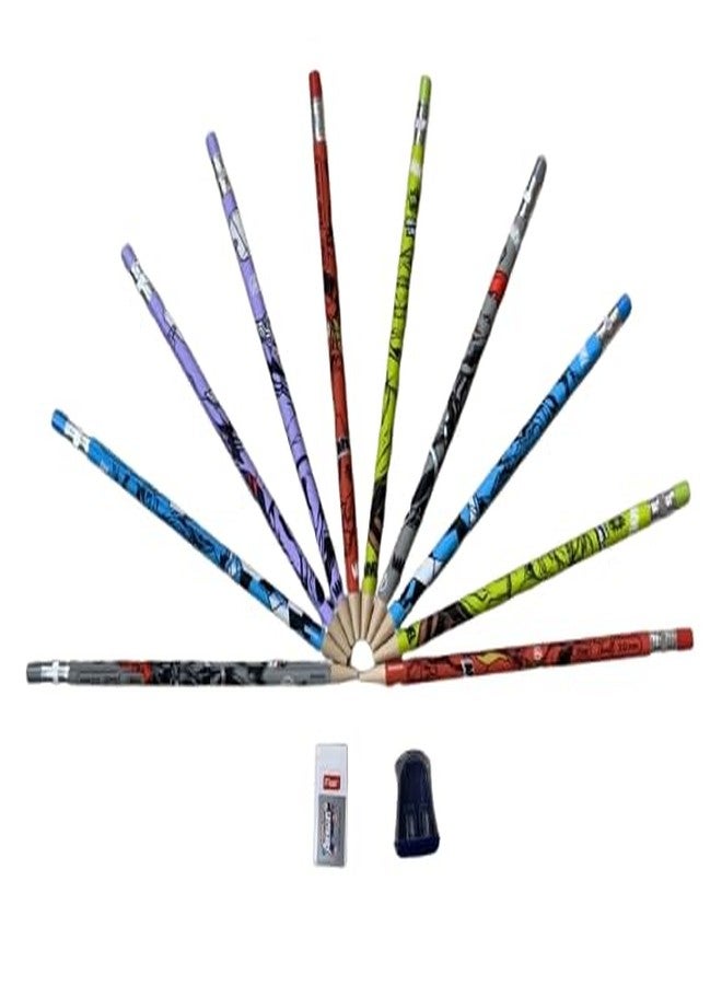Flair 2.0mm Mechanical Multicolor Extra Dark 2B Pencils| Mickey & Friends Play+Princess+Thrill Characters- 10 Eachx3= 30 Pencils| Wood Free Writing|1 Big Sharpner & 1 Eraser With Each Pack| Refillable - Image 4