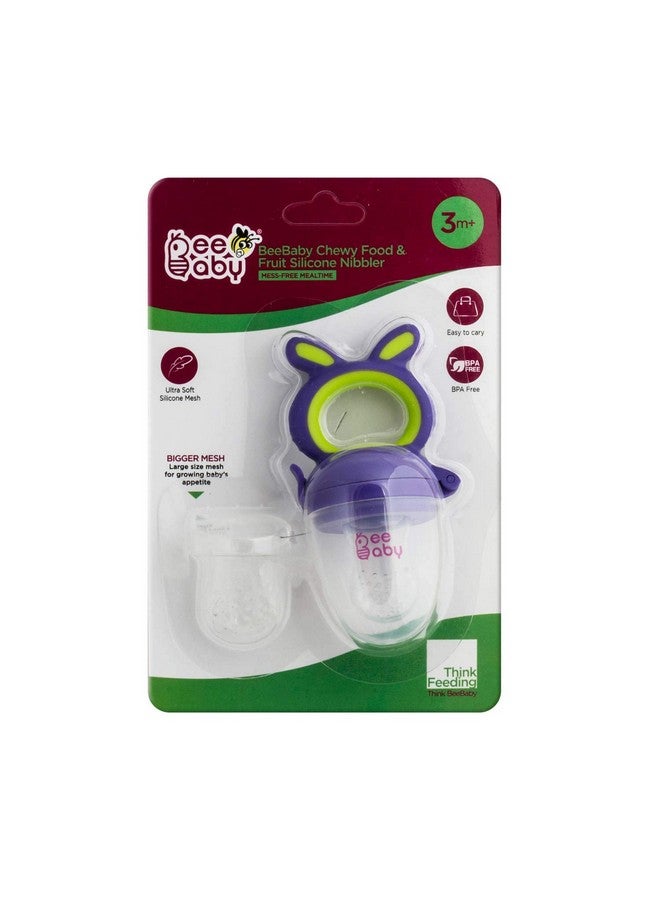 Beebaby Soft Silicone Nibbler With Extra Mesh For Babies, Baby Fruit & Food Feeder, Anti Choking Fruit Pacifier, Teether For Infant, 100% Bpa Free, 3 Months+ (Chewy - Violet) - Image 4