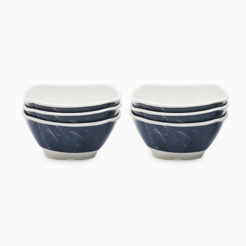 Bataniya Melamine Square Unbreakable Set of 4 inch Blue 6 Veg Bowl & 6 Tea Spoon - Image 3