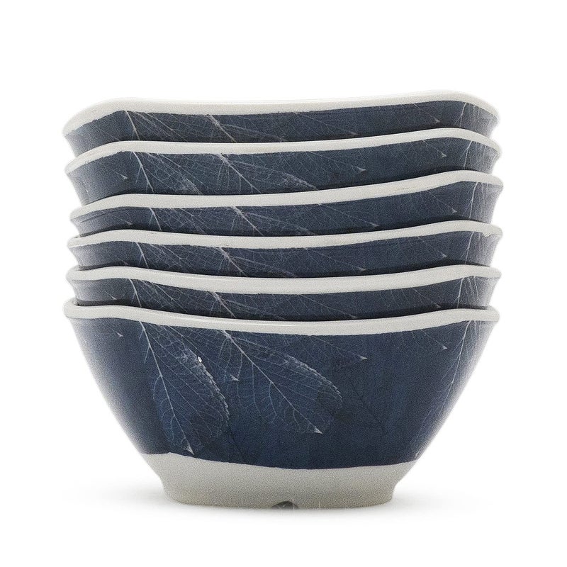 Bataniya Melamine Square Unbreakable Set of 4 inch Blue 6 Veg Bowl & 6 Tea Spoon - Image 4