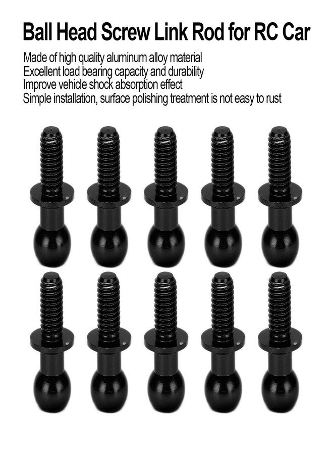 Dilwe 10pcs RC Aluminum Alloy Ball Link Track Rod Ball Screw Link Rod Shock Absorber End Compatible with TT01 TT02 RC Car(Black) - Image 3