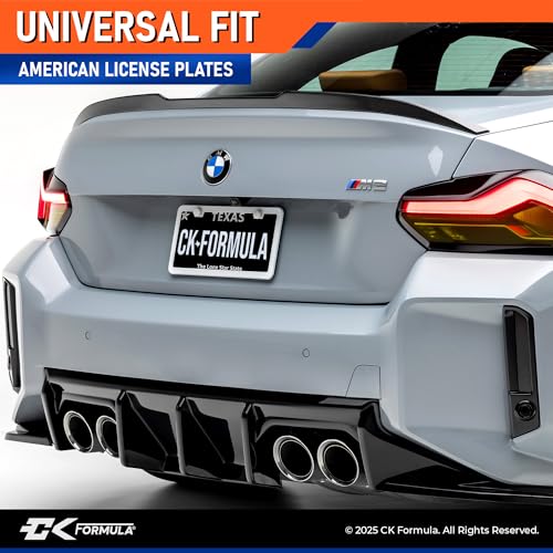 CK FORMULA Premium Pure White License Plate Frames 2-Pack, Rust-Free & Rattle-Proof Stainless Steel, Street Legal, Universal Fit with Screw Covers, Slim Top & Bottom Design with Screw Covers for Men & Women - Image 3