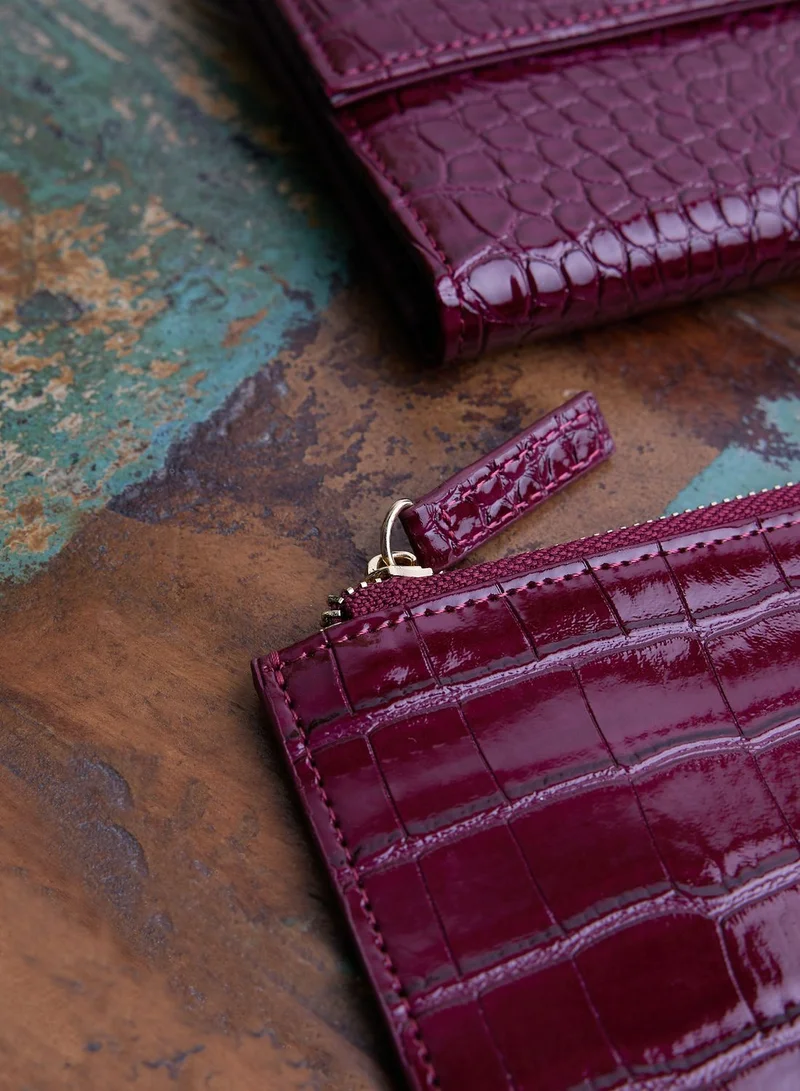 Ted Baker Alethai Croc Effect Travel Wallet