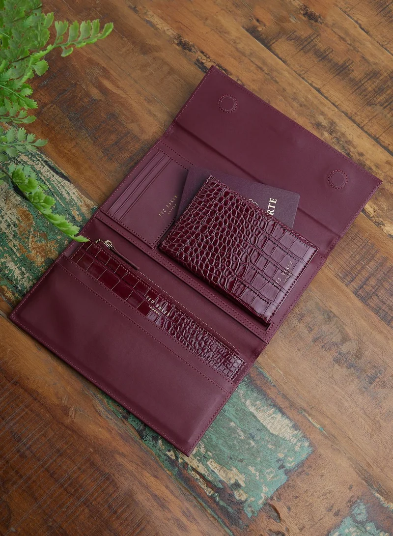 Ted Baker Alethai Croc Effect Travel Wallet