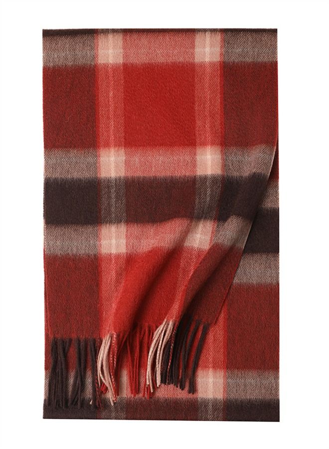Loquat Warm Long Cashmere Check Scarf Multicolour  - Image 2