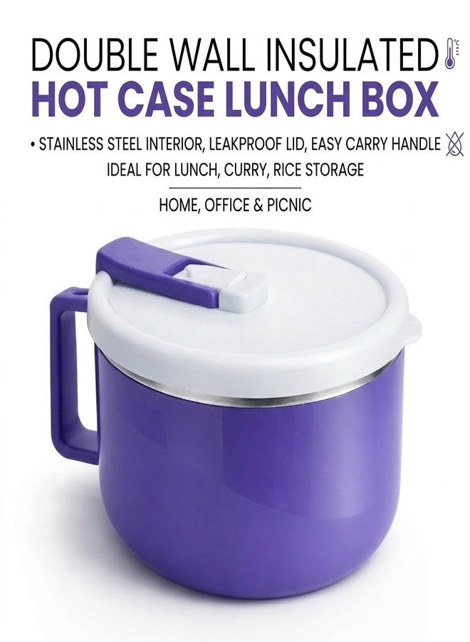 DKWIN Insulated Lunch Box with Stainless Steel Inner, Leakproof Lock Lid & Strong Handle – Thermal Hot & Cold Food Storage Container for Office, School, Travel & Home Use - Image 4