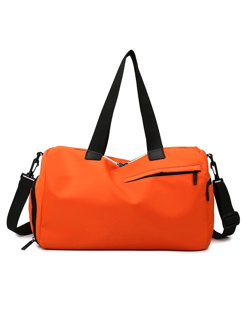 إسكدنيا Basics Large Capacity Nylon Luggage Bag Travel Bag Duffel Bag Orange/Black - Image 1