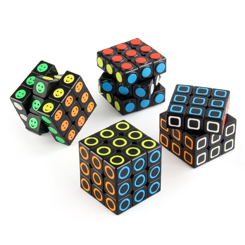 New Dimensional Third-Order Smooth Rotating Magic Dot Smiley Face Square Square Circle Black Bottom Third-Order Rubik'S Cube Factory - Image 3