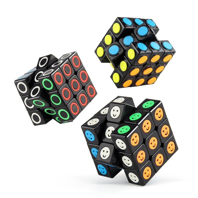 New Dimensional Third-Order Smooth Rotating Magic Dot Smiley Face Square Square Circle Black Bottom Third-Order Rubik'S Cube Factory - Image 4