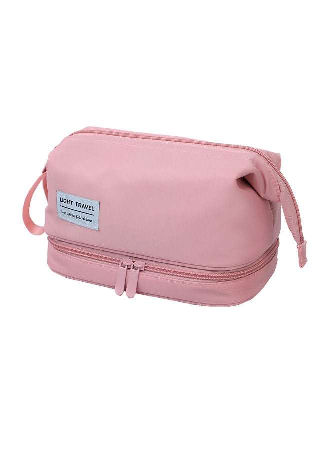 Sharpdo Portable Cosmetic Bag, Large 2-Layers Waterproof Makeup Bag Organizer Case with Handle and Compartment, Travel Toiletry Wash Bag Pouches - Image 1