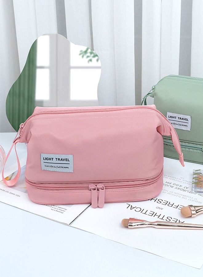 Sharpdo Portable Cosmetic Bag, Large 2-Layers Waterproof Makeup Bag Organizer Case with Handle and Compartment, Travel Toiletry Wash Bag Pouches - Image 5