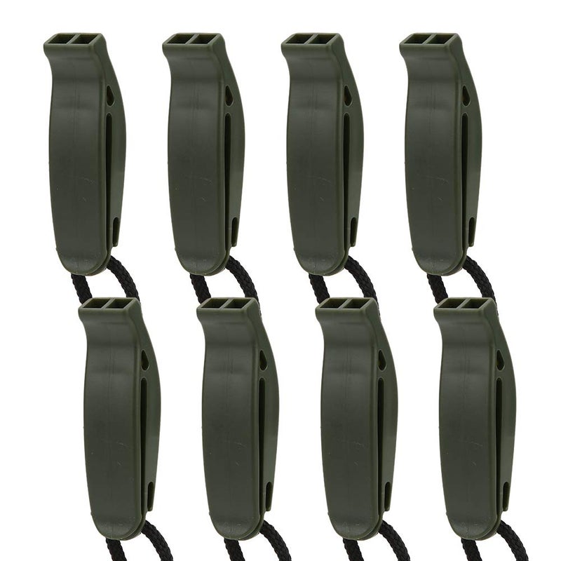 Green Waterproof Dual Frequency Emergency Whistle 8 Pack For Outdoor Sports Camping Boating - Image 5