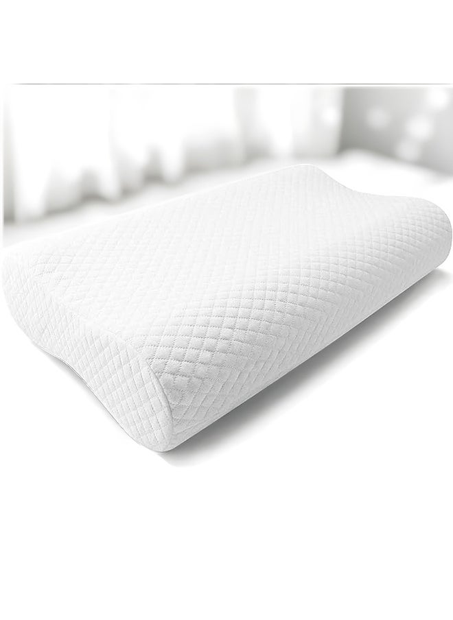 Rest Cervical Support Memory Foam Pillow White 60X35Cm (9-11Cm) Orthopaedic Pillow For Neck And Shoulder Pain Relief Bed Pillows For Side Back Stomach Shoulder Sleepers With Washable Cover  - Image 1