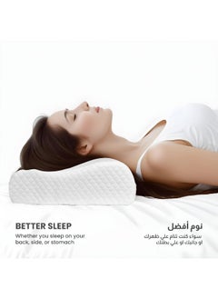 Rest Cervical Support Memory Foam Pillow White 60X35Cm (9-11Cm) Orthopaedic Pillow For Neck And Shoulder Pain Relief Bed Pillows For Side Back Stomach Shoulder Sleepers With Washable Cover  - Image 2