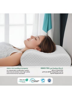 Rest Cervical Support Memory Foam Pillow White 60X35Cm (9-11Cm) Orthopaedic Pillow For Neck And Shoulder Pain Relief Bed Pillows For Side Back Stomach Shoulder Sleepers With Washable Cover  - Image 3