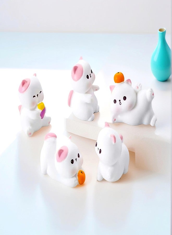 EVDERS 6Pcs Miniature Cat Figurines Mini Resin Cats, Cute Animals Cat Figurines for Kids Dollhouse, Desk Decor, Micro Fairy Garden Landscape, Tiny Resin Animals Figurine, Miniature Cats Figures - Image 3