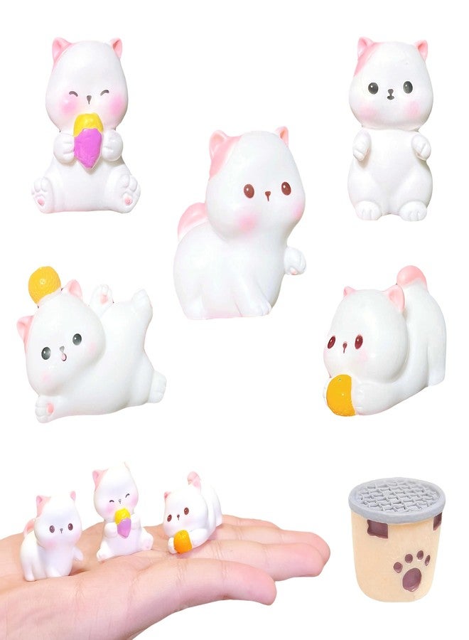 EVDERS 6Pcs Miniature Cat Figurines Mini Resin Cats, Cute Animals Cat Figurines for Kids Dollhouse, Desk Decor, Micro Fairy Garden Landscape, Tiny Resin Animals Figurine, Miniature Cats Figures - Image 1