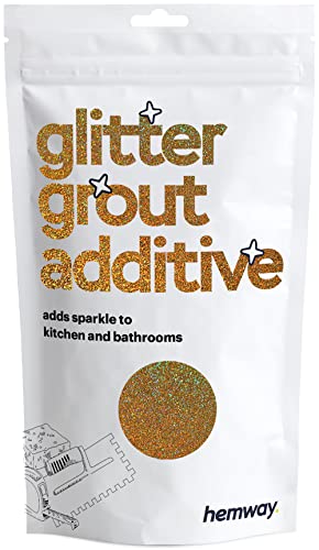 Hemway Glitter Grout Additive add Sparkle to Mosaic Tiles, Bathrooms, Wet Rooms, Kitchens, Tiled Based Rooms and Cement Based Grouts 100g / 3.5oz - Gold Holographic - Image 5
