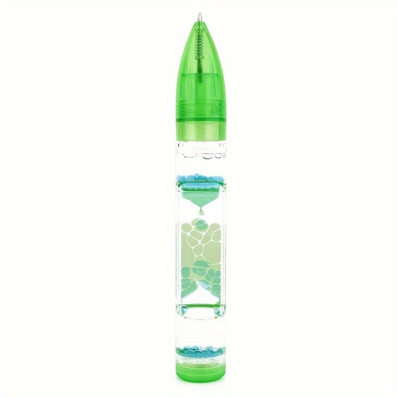 Creative Colorful Oil Drop Pen – Stress Relief Liquid Hourglass Desk Toy for Students - Image 1