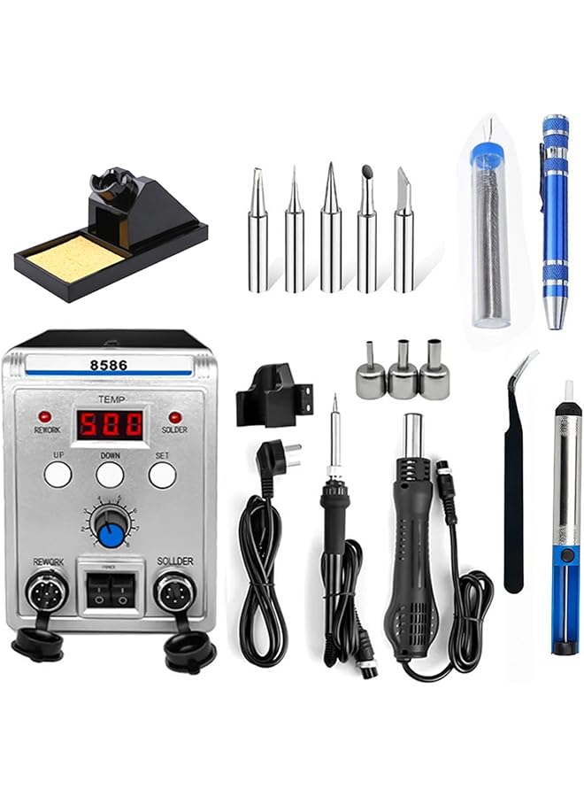 erorex Soldering Iron Iron Gun 858D 700W High Quality Soldering Station Led Digital Solder Iron Desoldering Station Bga Rework Solder Station Hot Air Gun + Electric Iron Set For Smd Smt Dip - Image 1