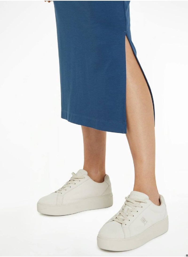 Women's Slim Interlock T-Shirt Maxi Dress -  Stretch modal blend interlock, Blue - pzsku/ZC18438F2AF946E1A0A58Z/45/_/1724216631/5c4788e1-3807-45d2-8982-ae50b2c0d61f
