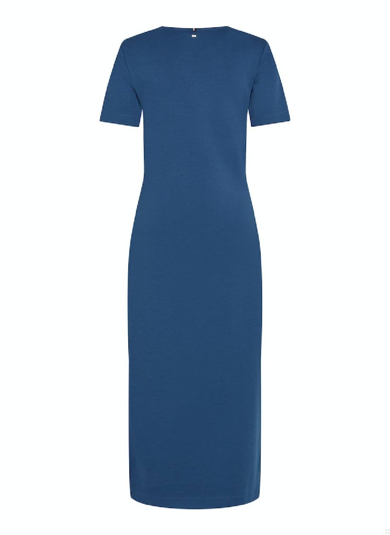 Women's Slim Interlock T-Shirt Maxi Dress -  Stretch modal blend interlock, Blue - pzsku/ZC18438F2AF946E1A0A58Z/45/_/1724216634/9f97e0b1-2064-4c6c-9d5f-8600feda9fc5
