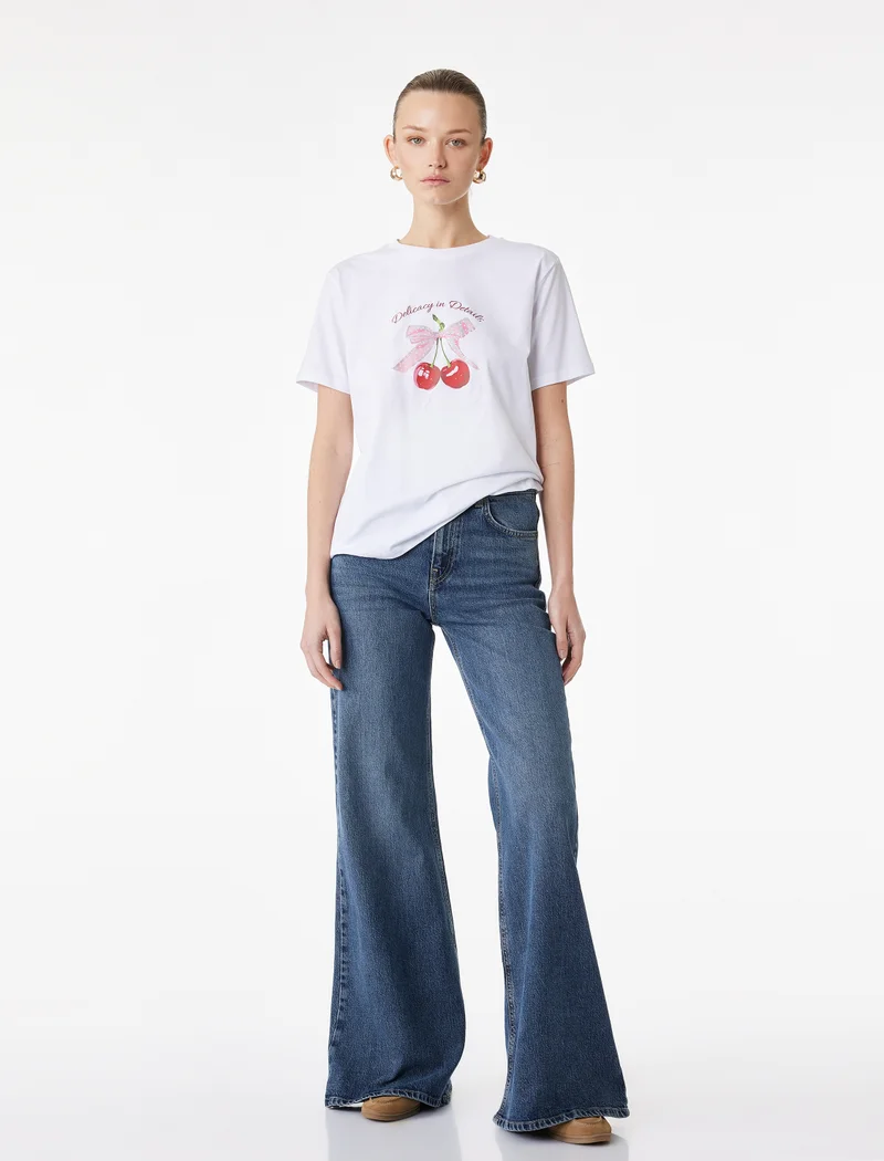 KOTON Cherry Printed T-Shirt