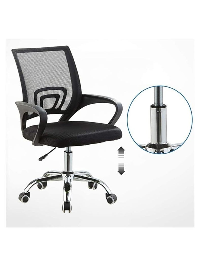 Office Chair Comfort Ergonomic Height Adjustable Desk Chair with Lumbar Support Backrest Black - Image 1