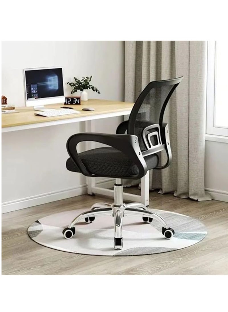 Office Chair Comfort Ergonomic Height Adjustable Desk Chair with Lumbar Support Backrest Black - Image 3