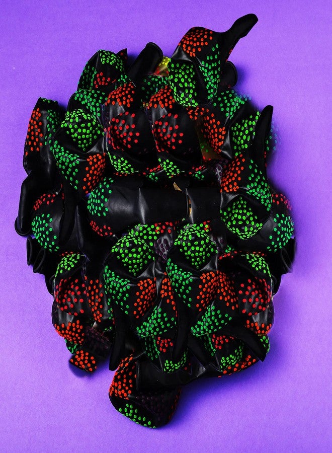 سكايليتي مجموعة لوازم حفلات سكايليتي المضيئة في الظلام، تتضمن 98.4 قدم من شريط الإضاءة السوداء المضيء (6 لفات)، و14.4 قدم من شرائط النيون، و25 قطعة من بالونات الفلورسنت المزخرفة (بنقاط مرحة). - Image 5